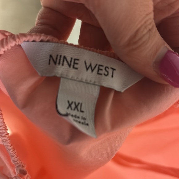 Nine West Pink Puff Sleeve Ruched Blouse - Picture 2 of 3